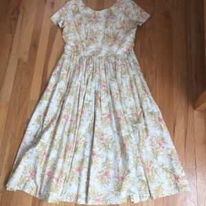 Laura Ashley vintage tea length cotton dress